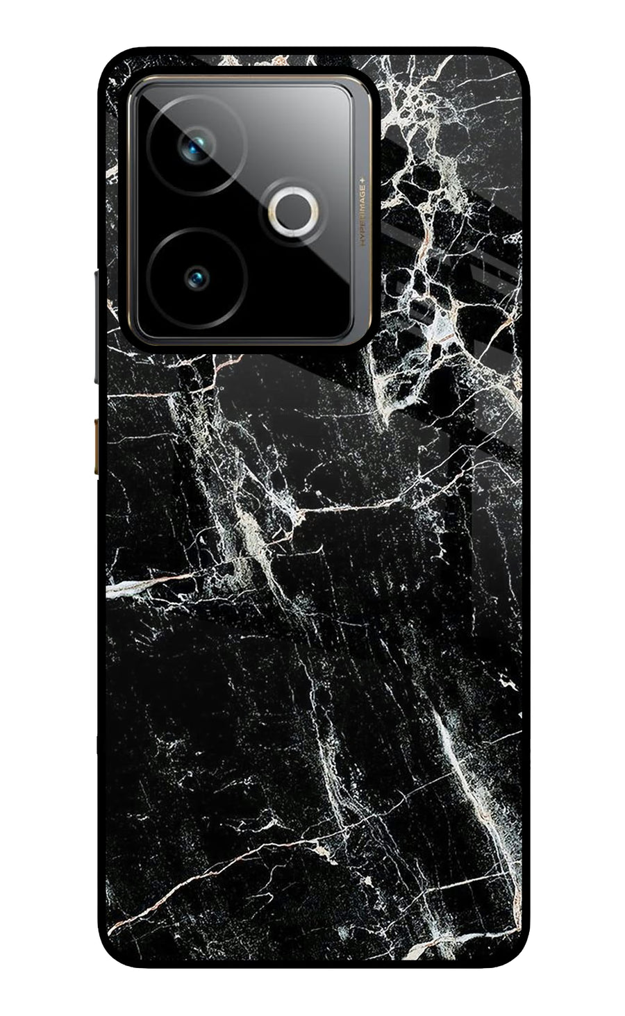 Black Marble Texture Realme GT 7T Back Cover, Metal case
