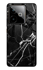 Black Marble Pattern Realme GT 7T Metal Case Back Cover by Casekaro