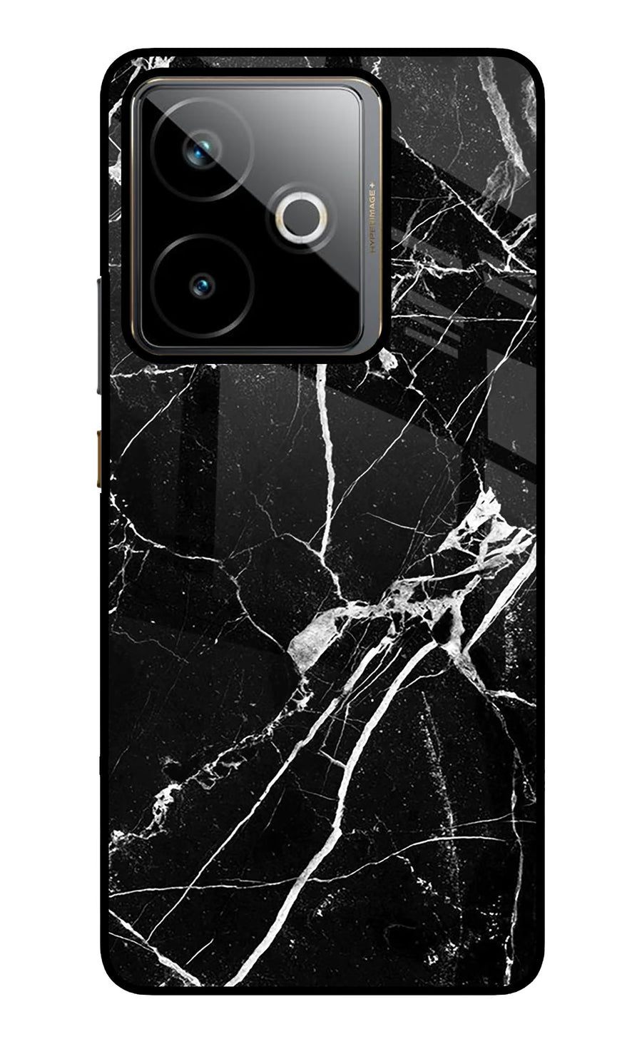 Black Marble Pattern Realme GT 7T Back Cover, Metal case