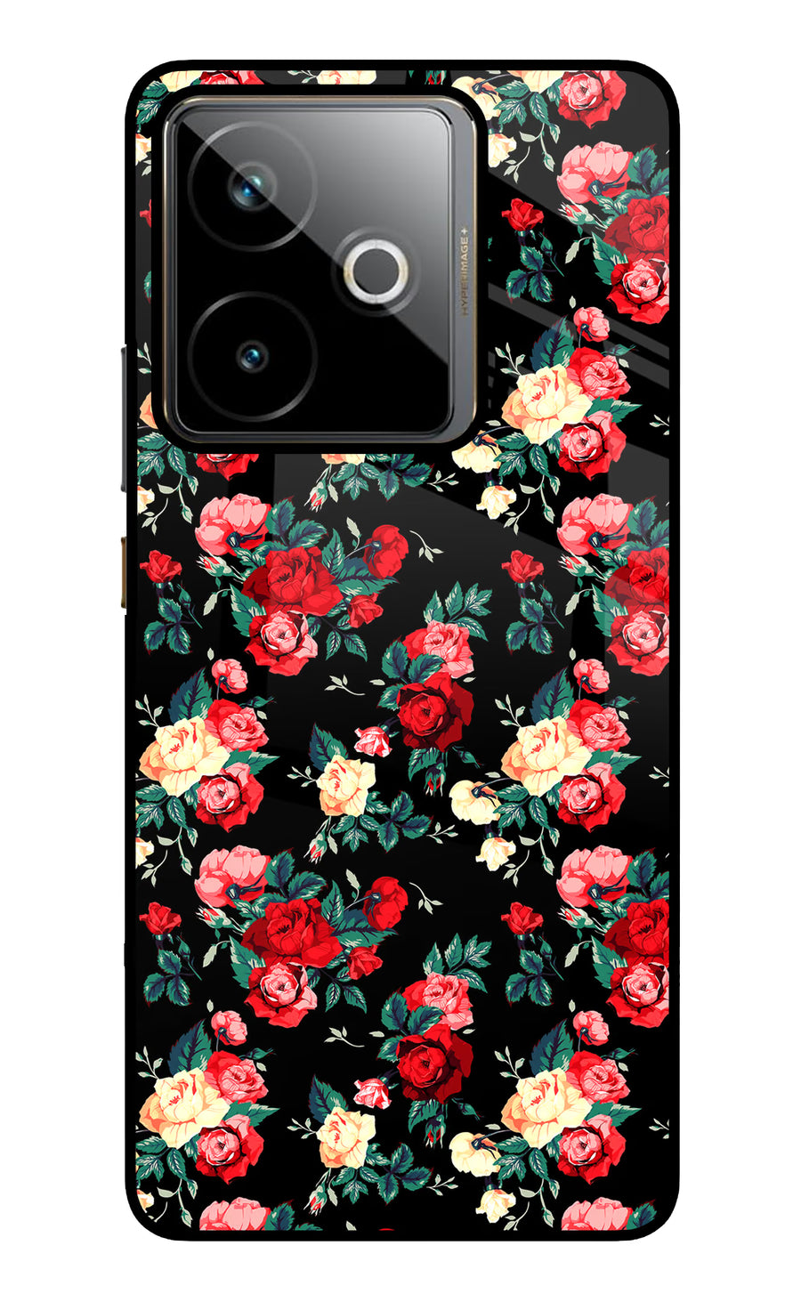 Rose Pattern Realme GT 7T Back Cover, Metal case