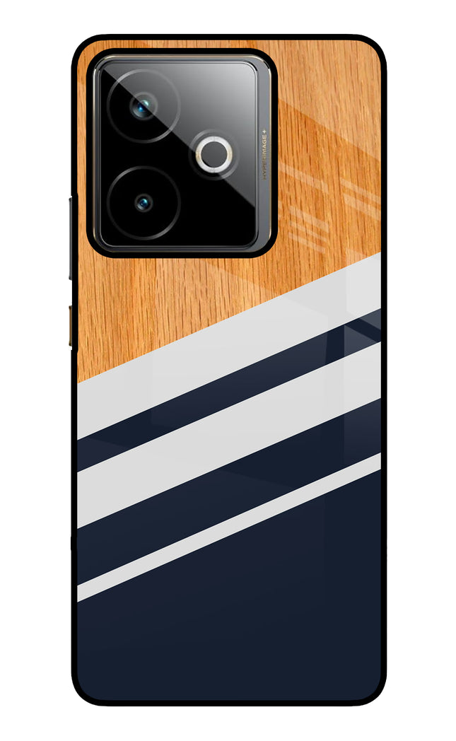 Blue and white wooden Realme GT 7T Metal Case Back Cover by Casekaro