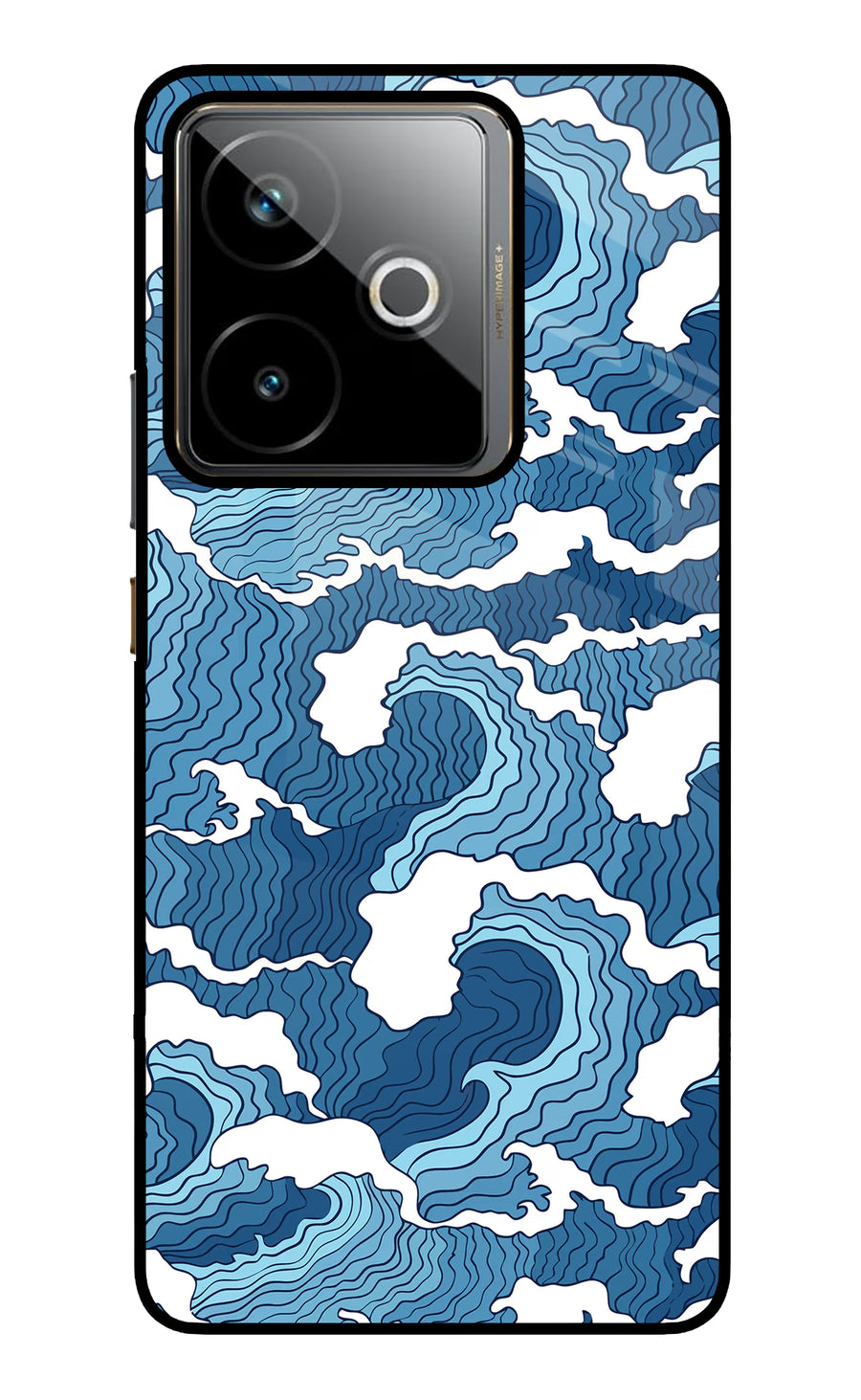 Blue Waves Realme GT 7T Back Cover, Metal case