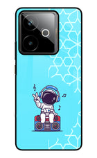 Cute Astronaut Chilling Realme GT 7T Metal Case Back Cover by Casekaro