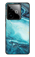 Blue Glitter Marble Realme GT 7T Metal Case Back Cover by Casekaro