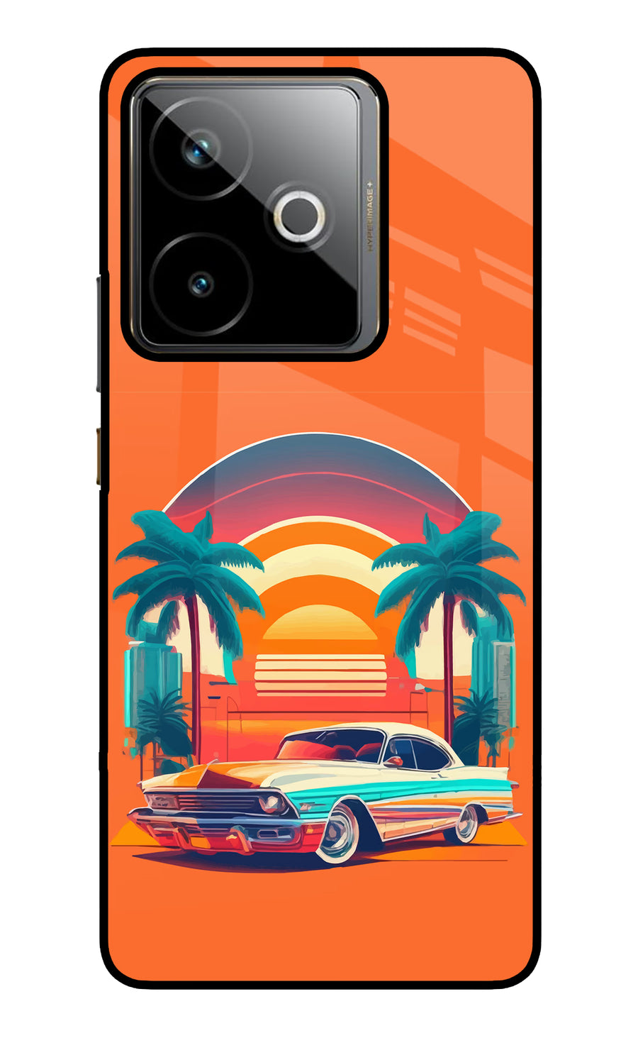 Palm Drive 80s Realme GT 7T Back Cover, Metal case