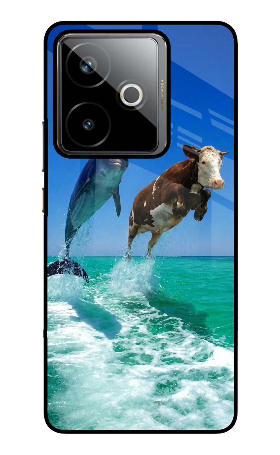 Dolphin vs Cow Realme GT 7T Back Cover, Metal case