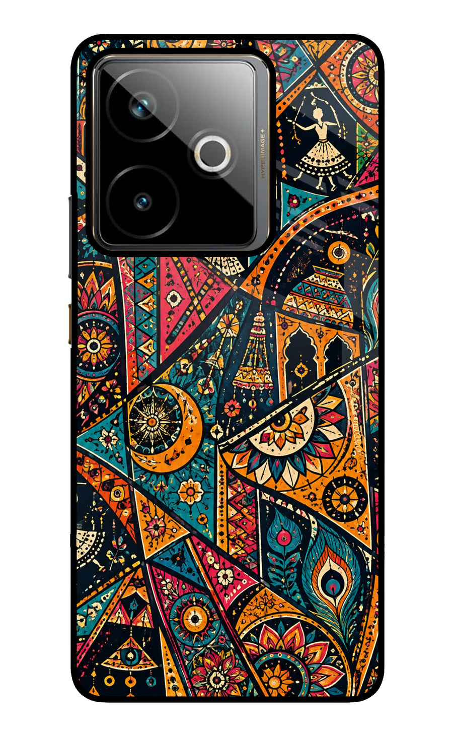 Folk Print Realme GT 7T Back Cover, Metal case