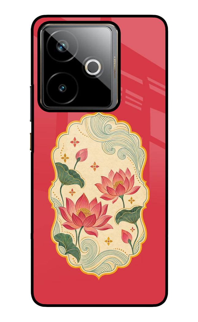Pink Lotus Realme GT 7T Metal Case Back Cover by Casekaro