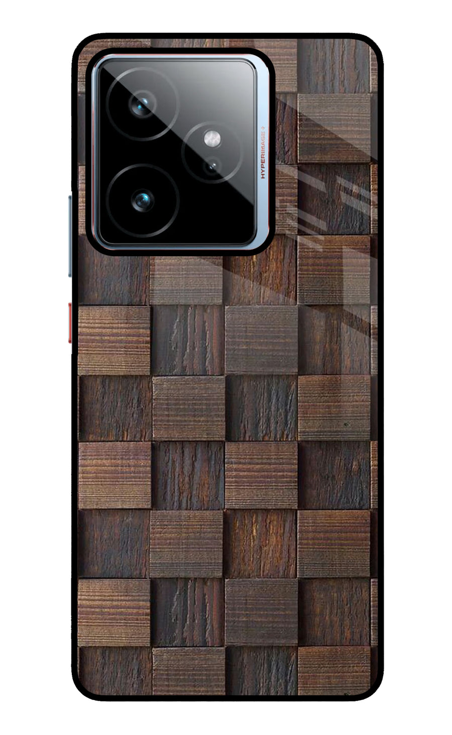 Wooden Cube Design Realme GT 7 Back Cover, Metal case