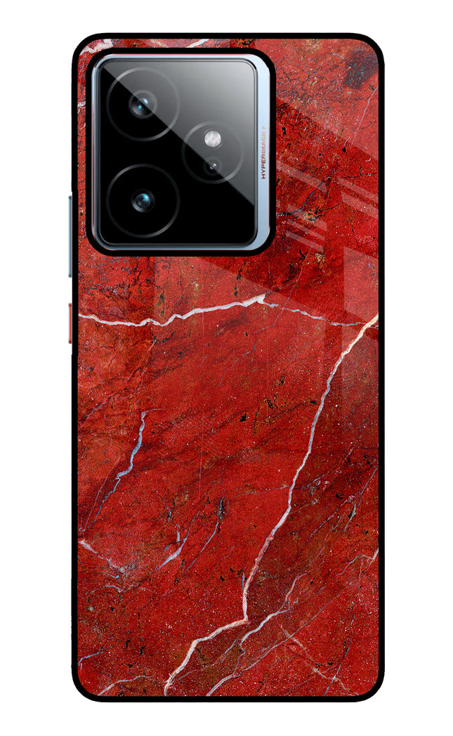 Red Marble Design Realme GT 7 Metal Case Back Cover by Casekaro
