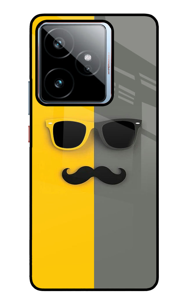 Sunglasses with Mustache Realme GT 7 Metal Case Back Cover by Casekaro