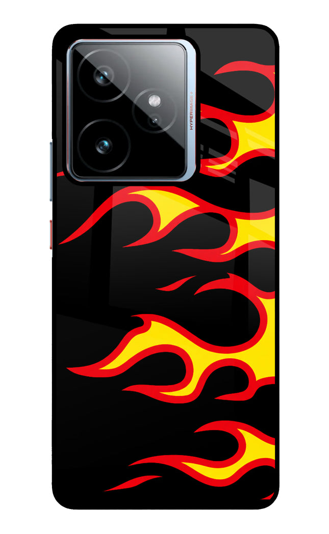 Side Sweep Flames Realme GT 7 Metal Case Back Cover by Casekaro