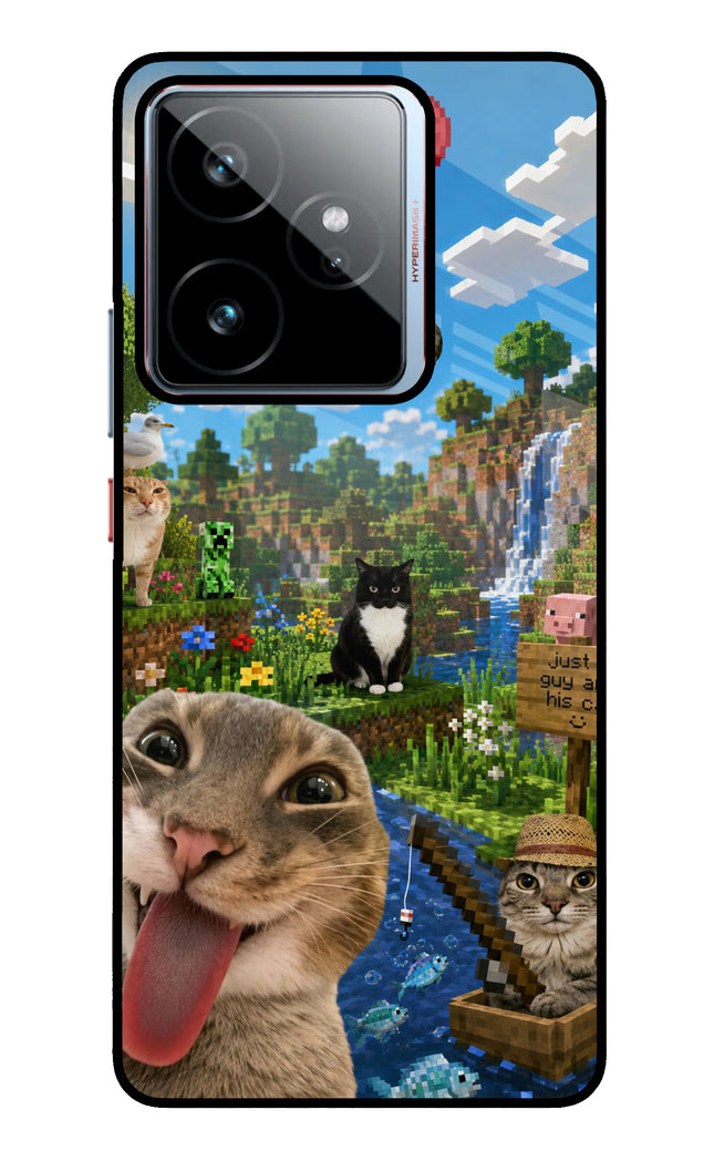 Minecraft Cat Chaos Realme GT 7 Metal Case Back Cover by Casekaro
