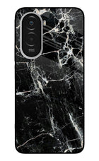Black Marble Texture Poco M7 Plus 5G Metal Case Back Cover by Casekaro