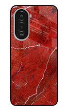 Red Marble Design Poco M7 Plus 5G Metal Case Back Cover by Casekaro