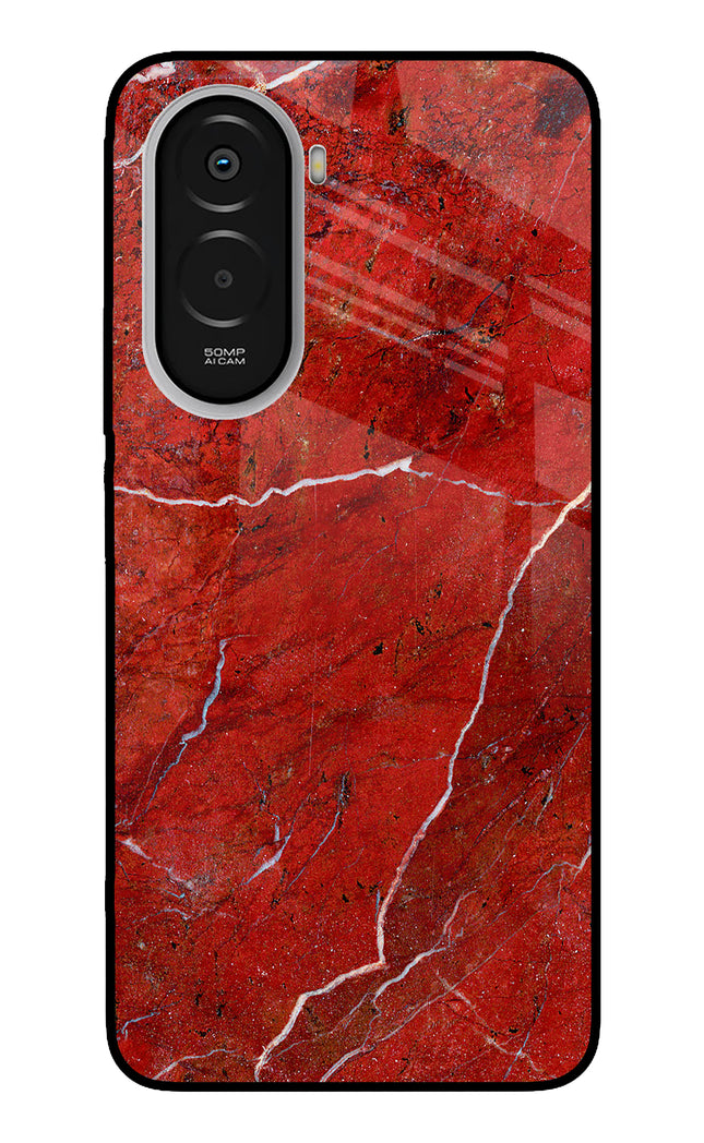 Red Marble Design Poco M7 Plus 5G Metal Case Back Cover by Casekaro