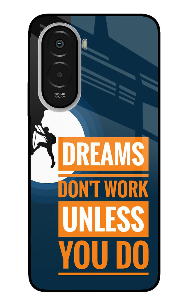 Dreams Don’T Work Unless You Do Poco M7 Plus 5G Metal Case Back Cover by Casekaro