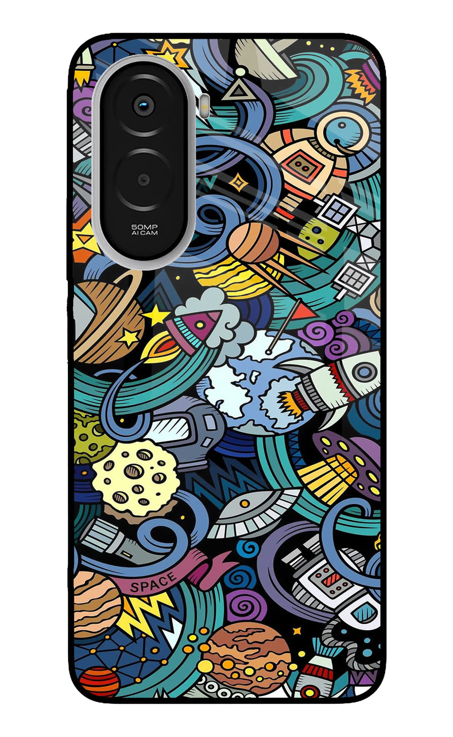 Space Abstract Poco M7 Plus 5G Back Cover, Metal case