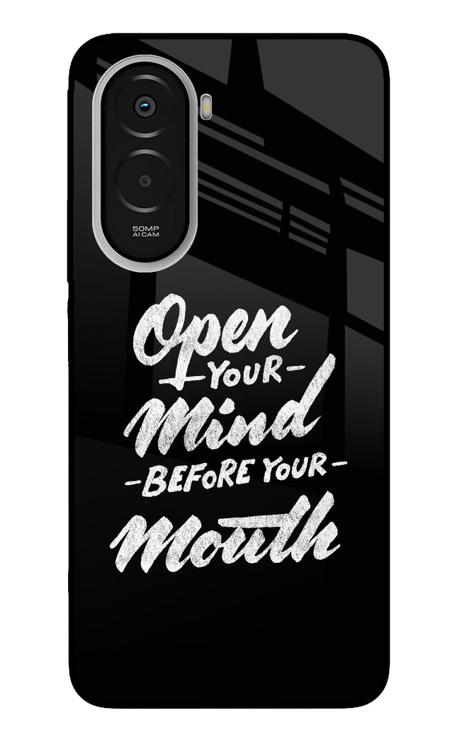 Open Your Mind Before Your Mouth Poco M7 Plus 5G Metal Case Back Cover by Casekaro
