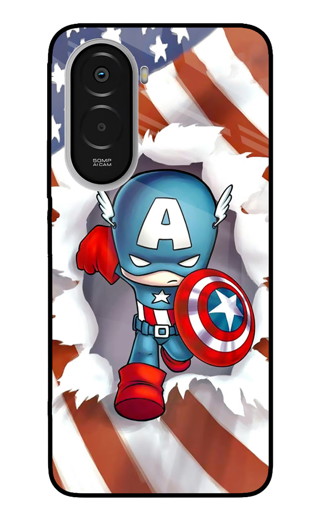 Captain America Poco M7 Plus 5G Metal Case Back Cover by Casekaro