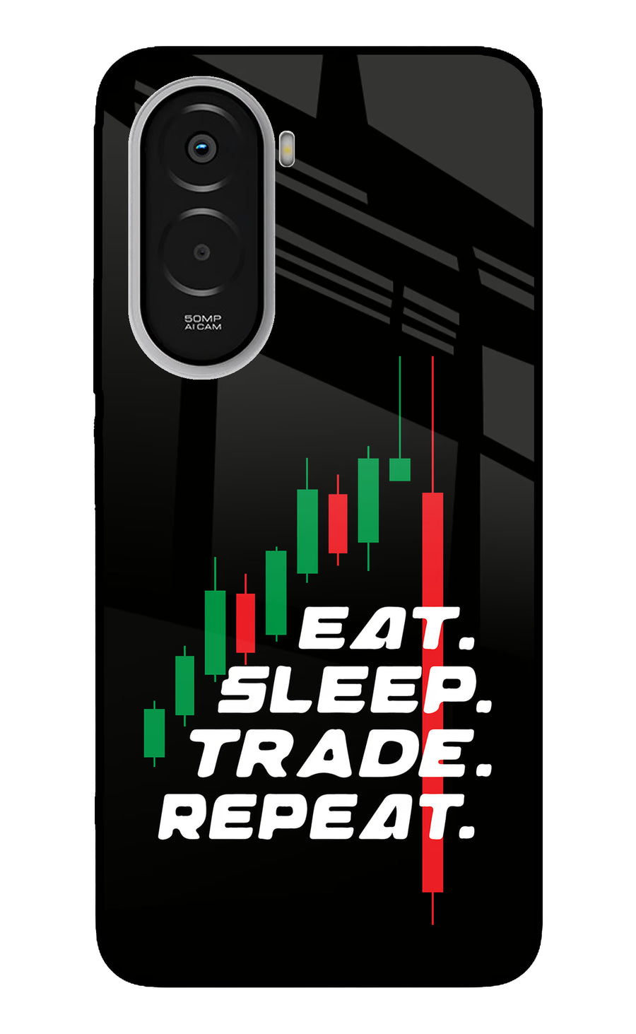 Eat Sleep Trade Repeat Poco M7 Plus 5G Back Cover, Metal case
