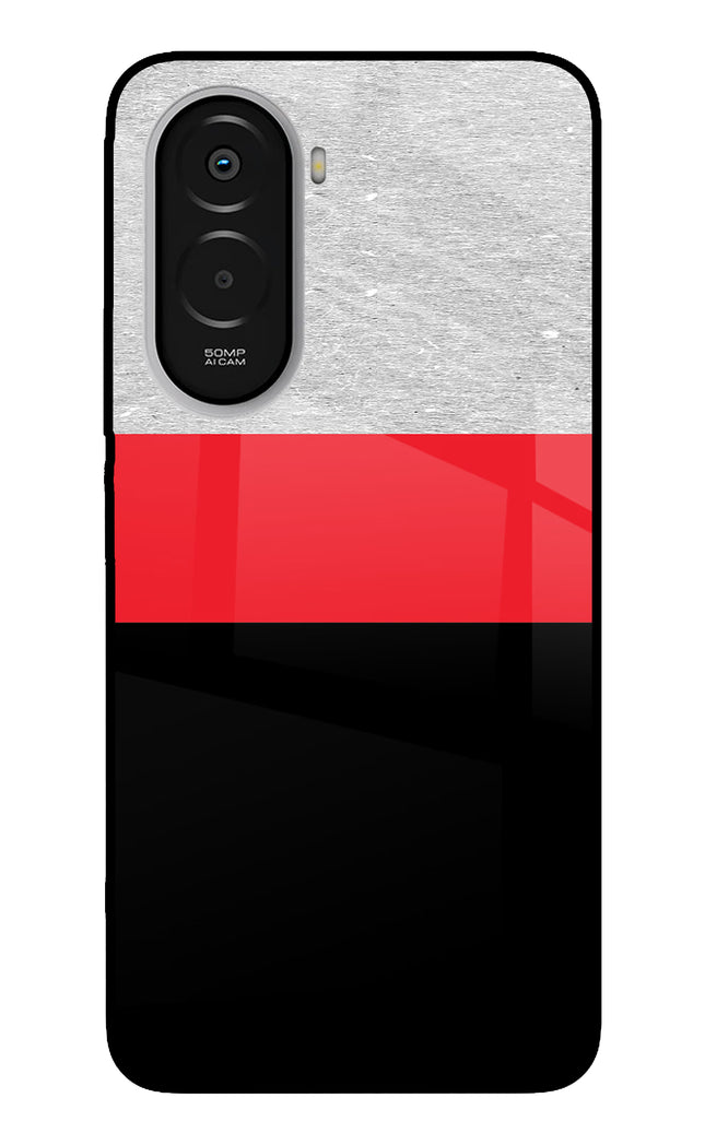 Tri Color Pattern Poco M7 Plus 5G Metal Case Back Cover by Casekaro
