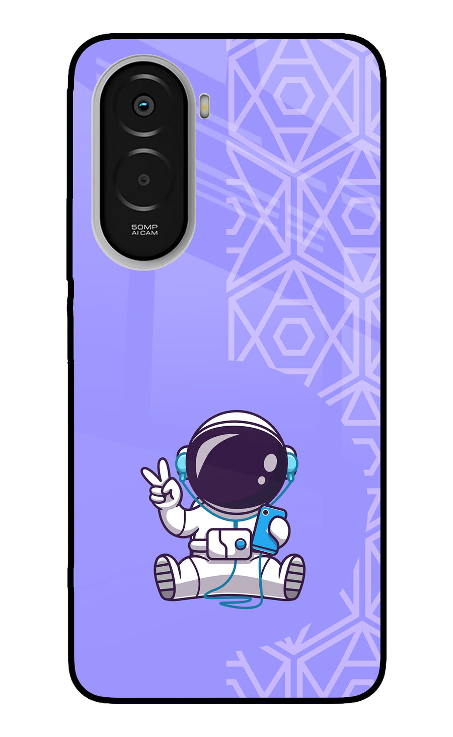 Cute Astronaut Chilling Poco M7 Plus 5G Back Cover, Metal case