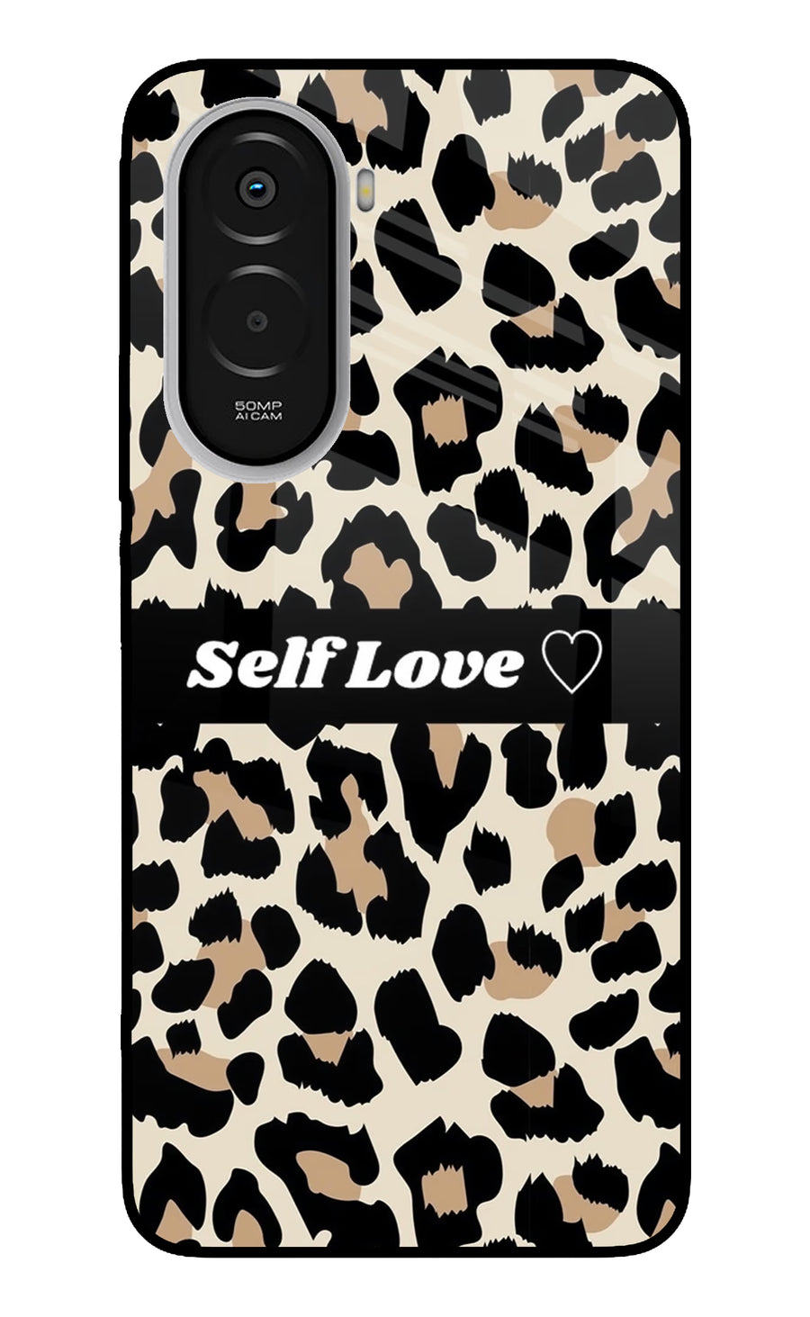 Leopard Print Self Love Poco M7 Plus 5G Back Cover, Metal case