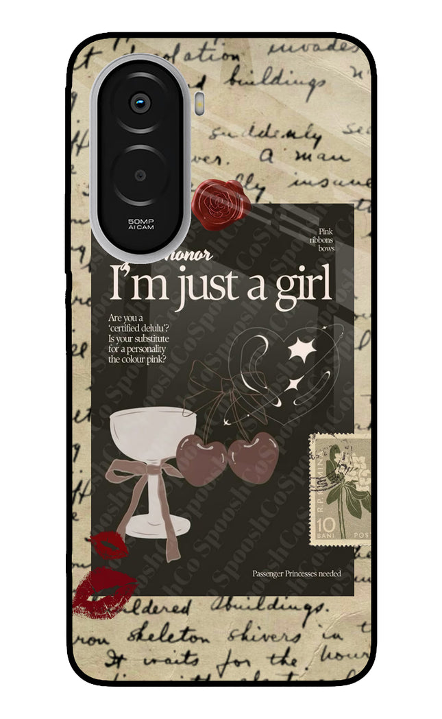 I am just a girl Poco M7 Plus 5G Metal Case Back Cover by Casekaro