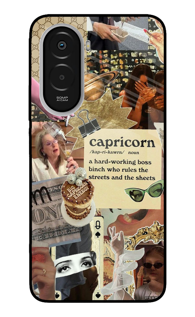 Capricorn Zodiac Poco M7 Plus 5G Metal Case Back Cover by Casekaro
