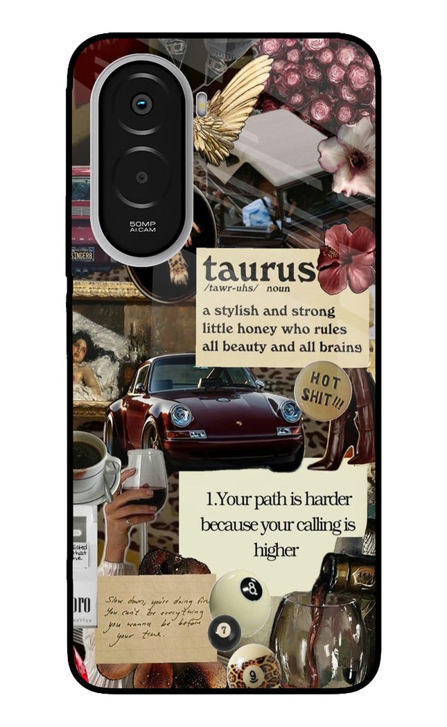 Taurus Zodiac Poco M7 Plus 5G Metal Case Back Cover by Casekaro