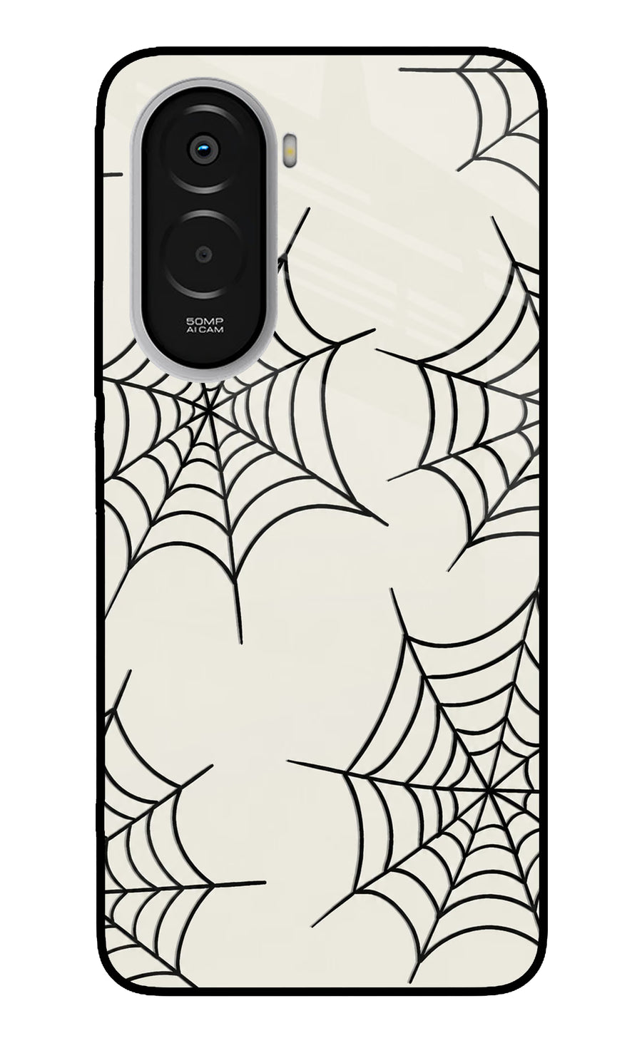 Spider Web Poco M7 Plus 5G Back Cover, Metal case