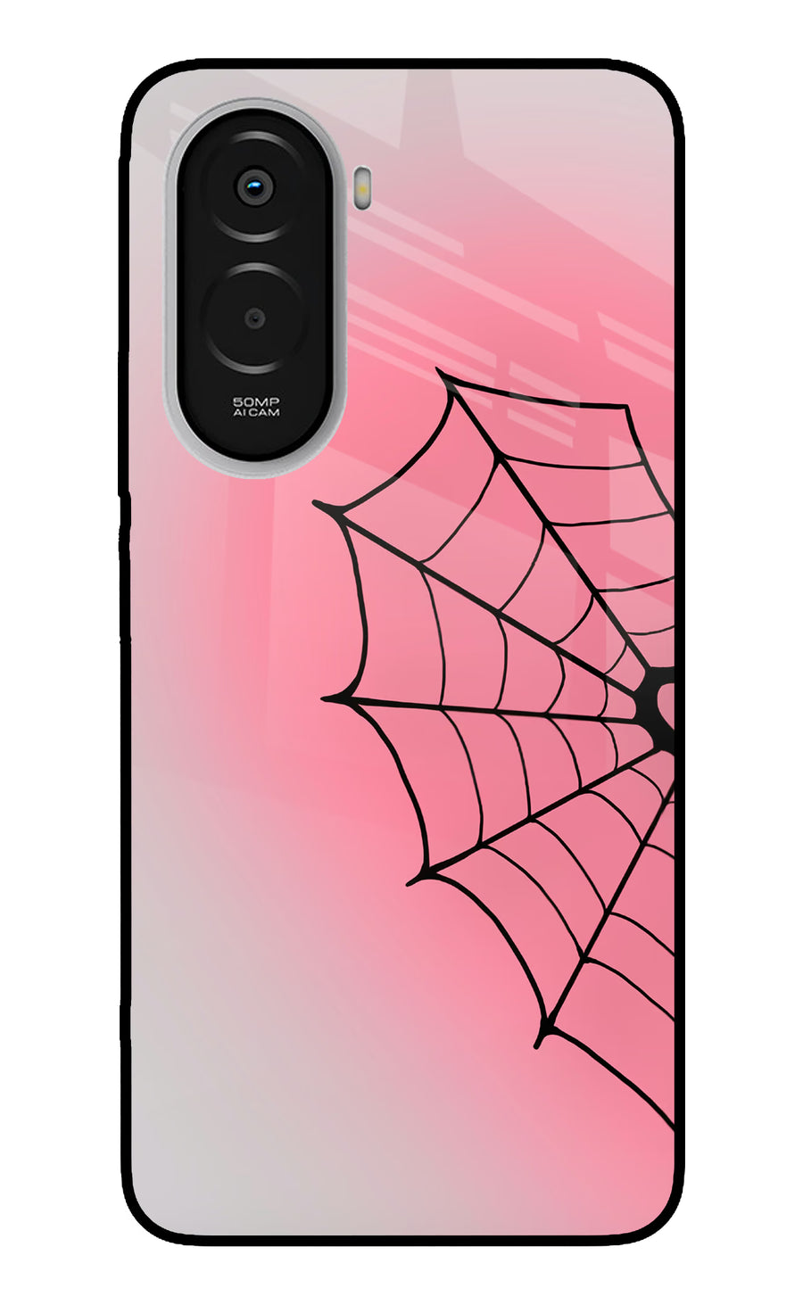 Pink Web Poco M7 Plus 5G Back Cover, Metal case