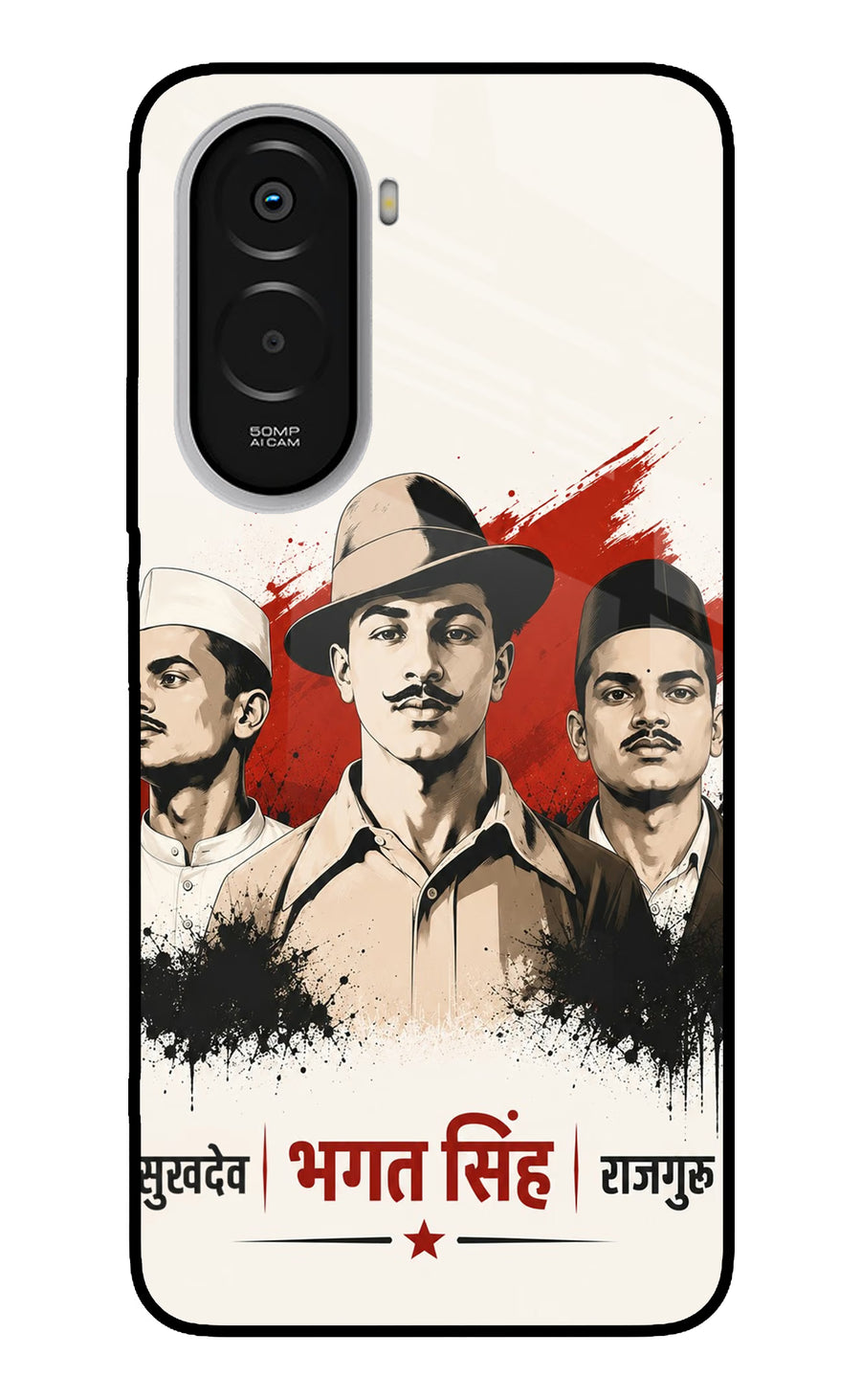 Bhagat Singh Trio Poco M7 Plus 5G Back Cover, Metal case