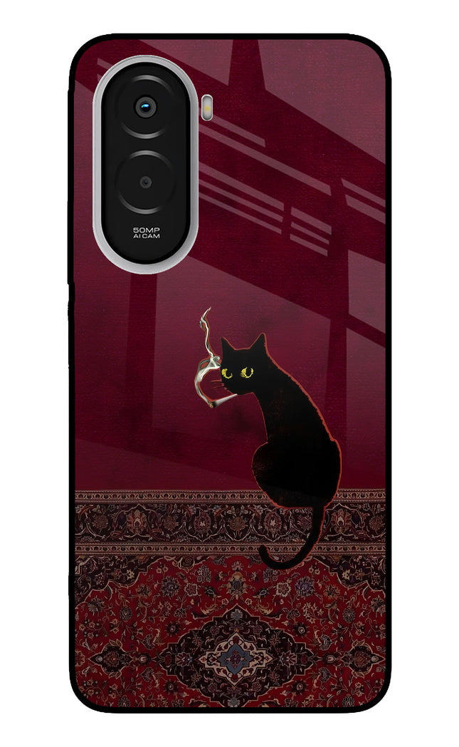 Midnight Cat Poco M7 Plus 5G Metal Case Back Cover by Casekaro