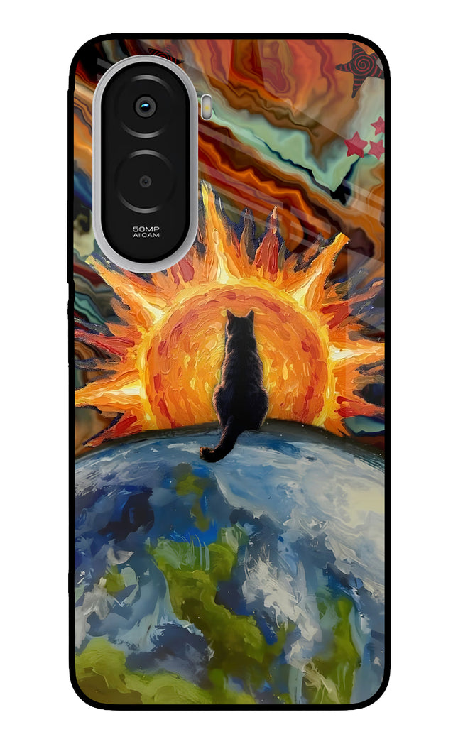 Pop Cat Poco M7 Plus 5G Metal Case Back Cover by Casekaro