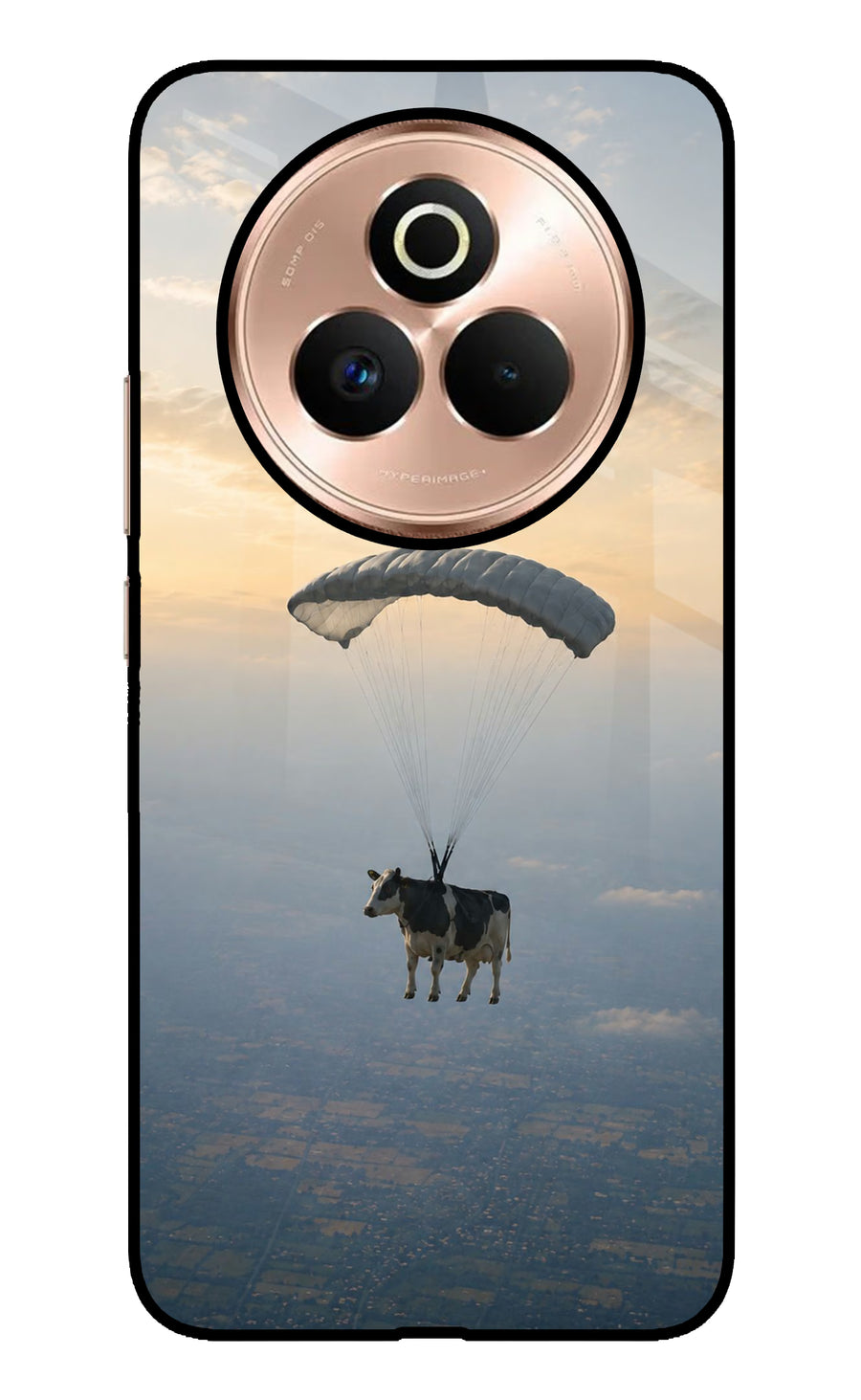 Skydiving Cow Realme P3 Pro 5G Back Cover, Metal case