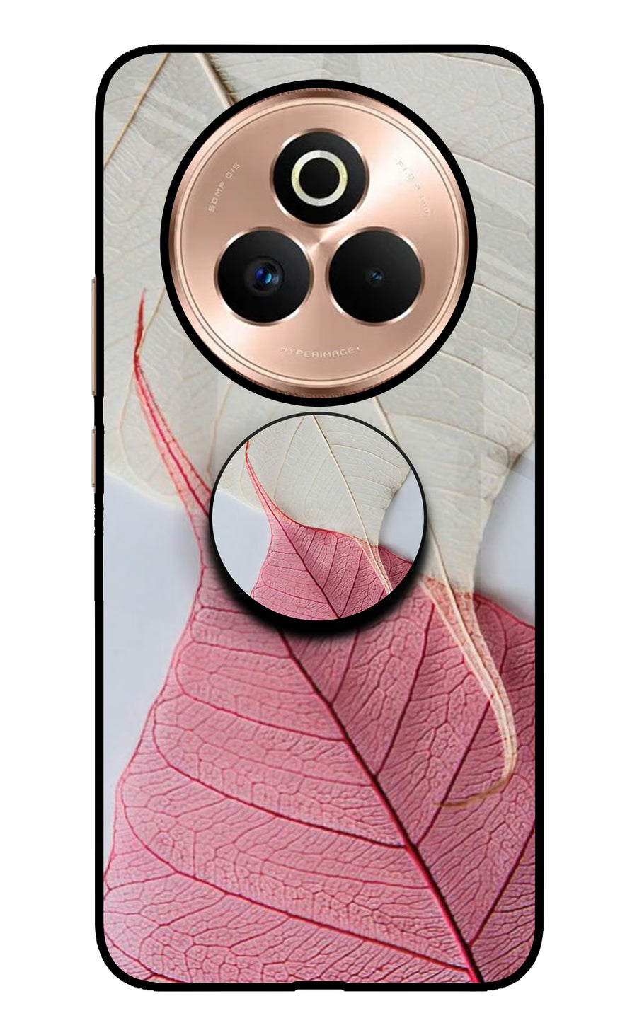 White Pink Leaf Realme P3 Pro 5G Pop Case, Metal case