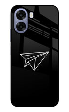Paper Plane White Oppo A6 5G Metal Case Back Cover by Casekaro