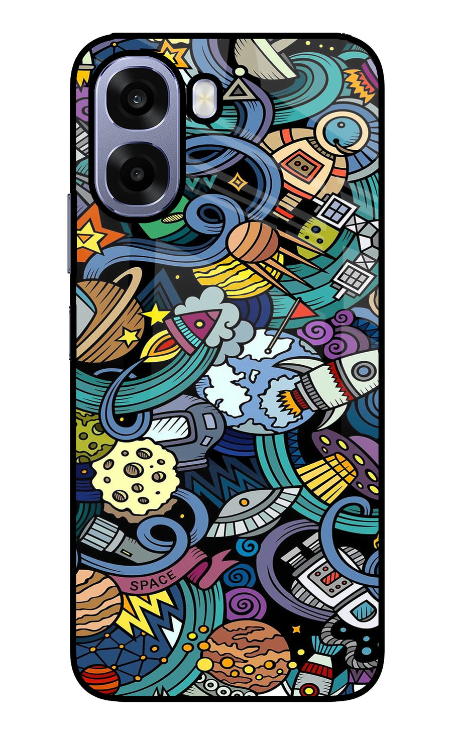 Space Abstract Oppo A6 5G Back Cover, Metal case