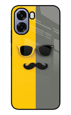 Sunglasses with Mustache Oppo A6 5G Metal Case Back Cover by Casekaro