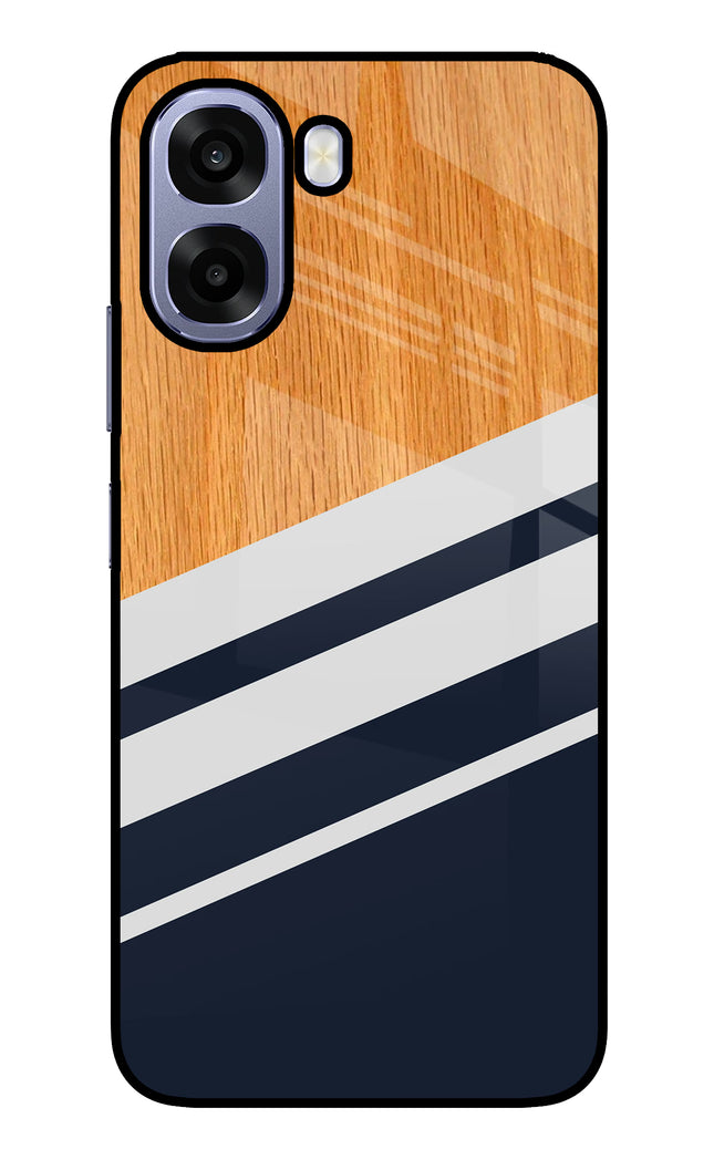 Blue and white wooden Oppo A6 5G Metal Case Back Cover by Casekaro