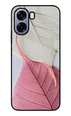 White Pink Leaf Oppo A6 5G Metal Case Back Cover by Casekaro