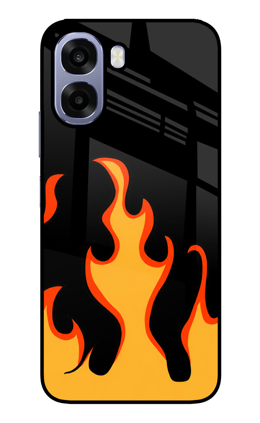 Fired Up – Black Oppo A6 5G Back Cover, Metal case