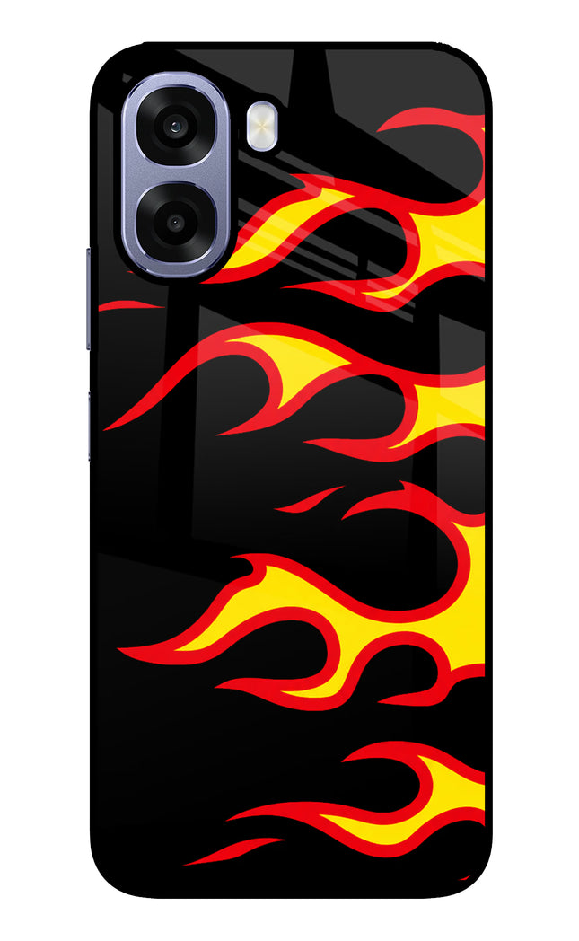 Side Sweep Flames Oppo A6 5G Metal Case Back Cover by Casekaro