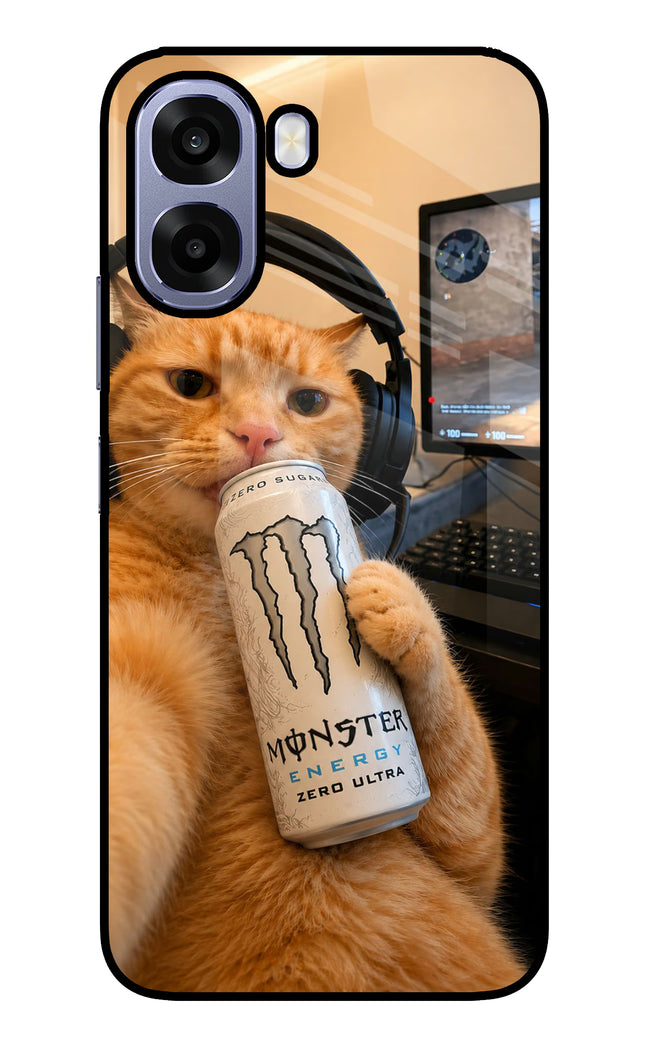 Gamer Cat Energy Oppo A6 5G Metal Case Back Cover by Casekaro