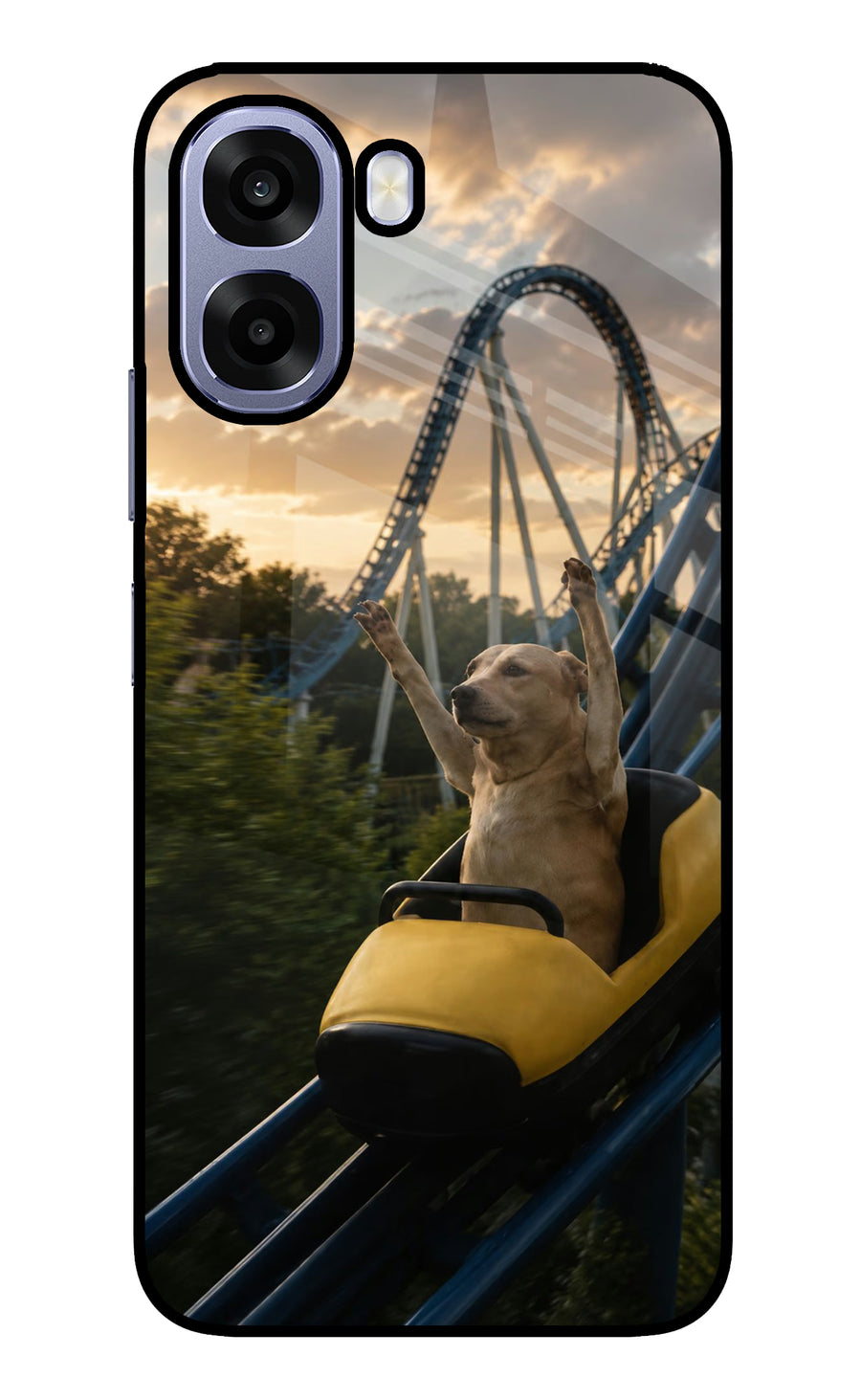 Rollercoaster Dog Oppo A6 5G Back Cover, Metal case