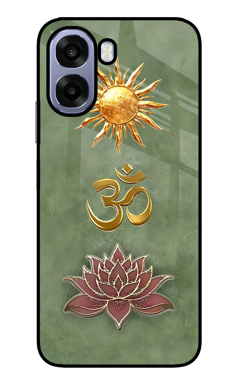 Om & Lotus Oppo A6 5G Back Cover, Metal case