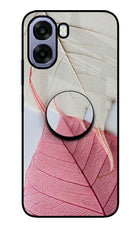 White Pink Leaf Oppo A6 5G Pop Case by Casekaro