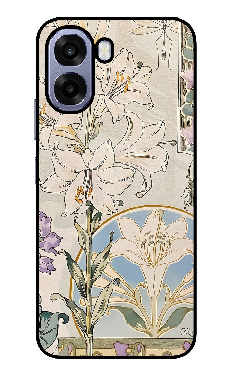 White Lily Oppo A6s 5G Back Cover, Metal case